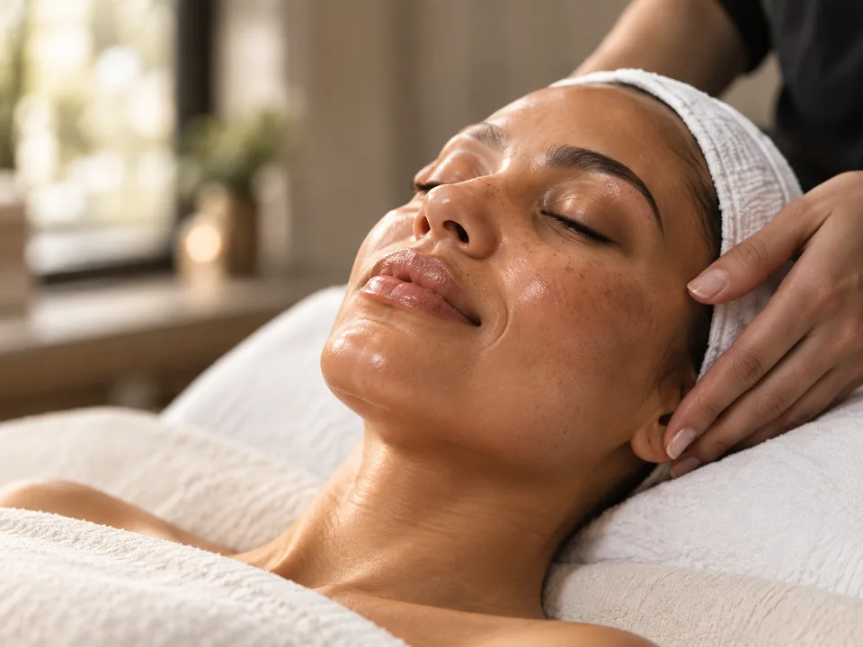 A relaxing facial with soft towels and gentle care